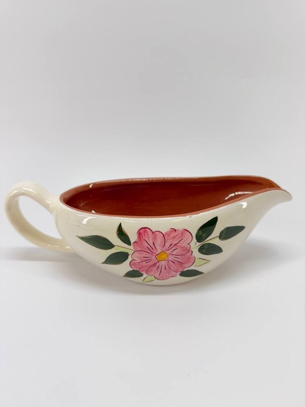 Vintage Stangl Wild Rose Gravy Boat Floral Pattern Trenton NJ USA Pottery